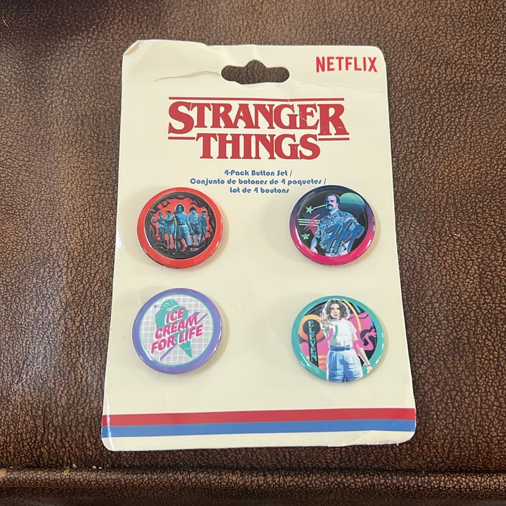 Stranger Things 4-pack button set